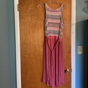 LOFT Midi Tie Waist Dress - size 12